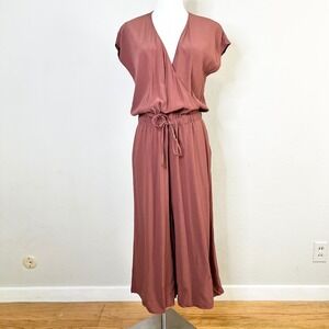 Eileen Fisher Ruset Wide Leg Jumpsuit Tencel Viscose Crepe V-Neck Size XS NEW